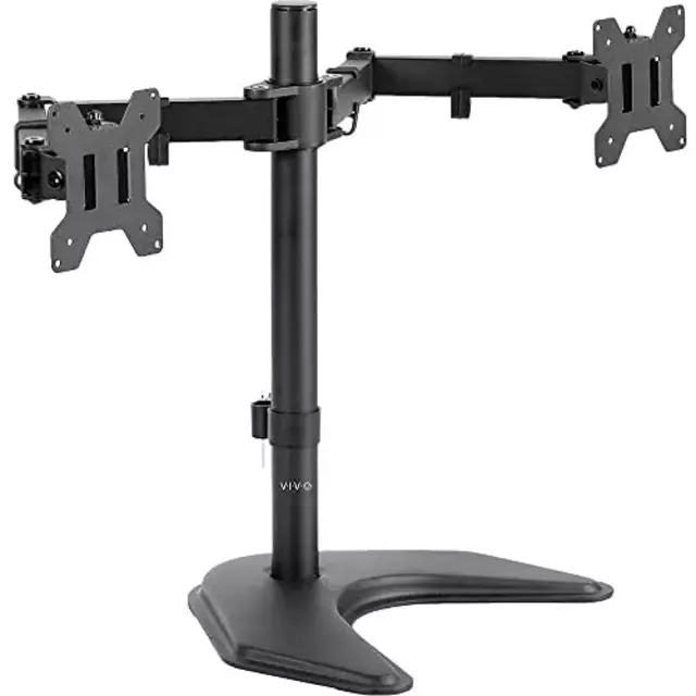 Vivo Dual Monitor Free Standing Desk Stand 