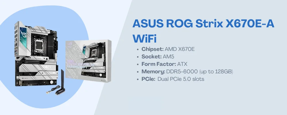 ASUS-ROG-Strix-X670E-A-WiFi Motherboards for Ryzen 9 7950X 3D