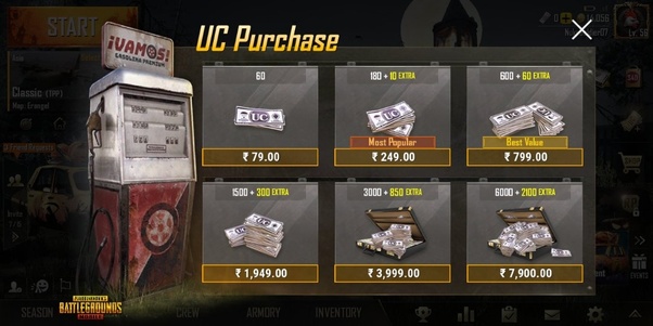 How To Get UC Coins & buy/unlock Clothes in PUBG - DroidCrunch