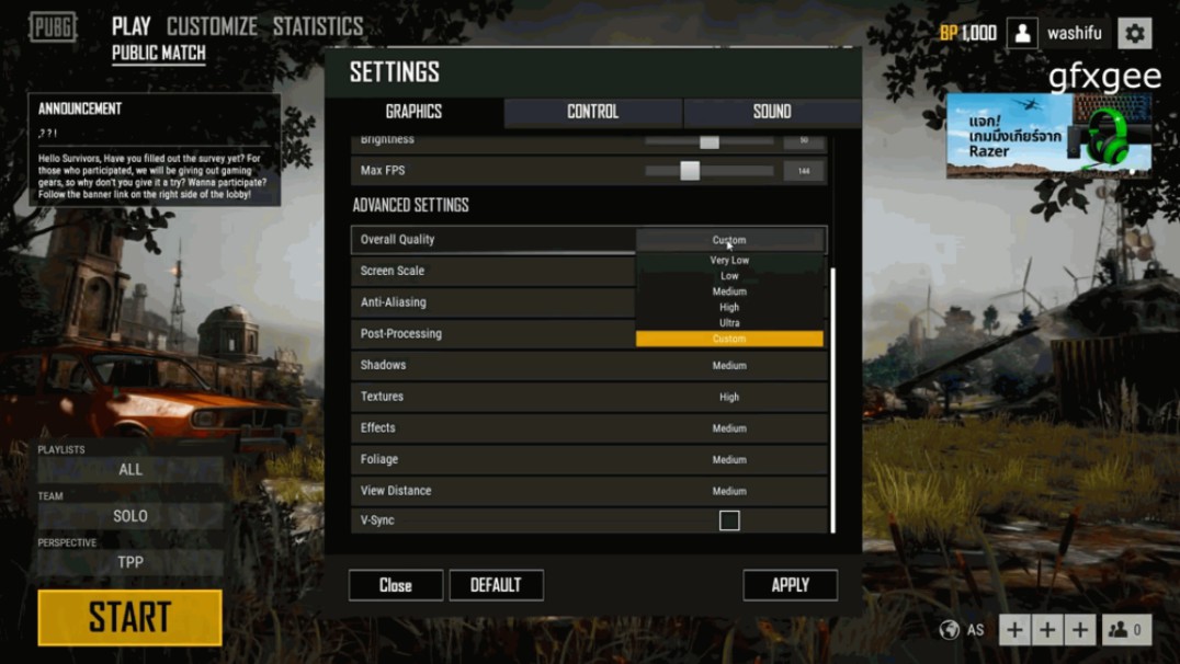 pubg lite best settings