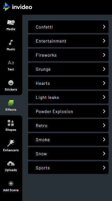 Invideo Effects for Video