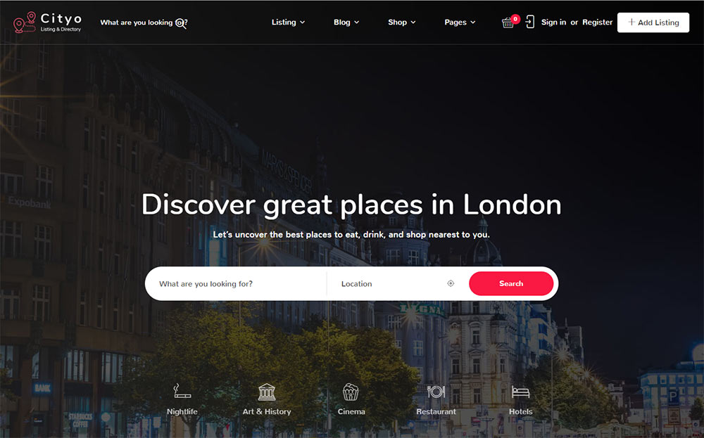 Cityo Listing WordPress Theme