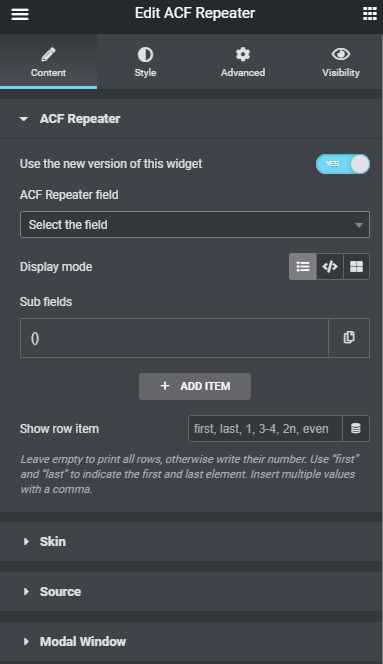 ACF Repeater Dynamic Content for Elementor