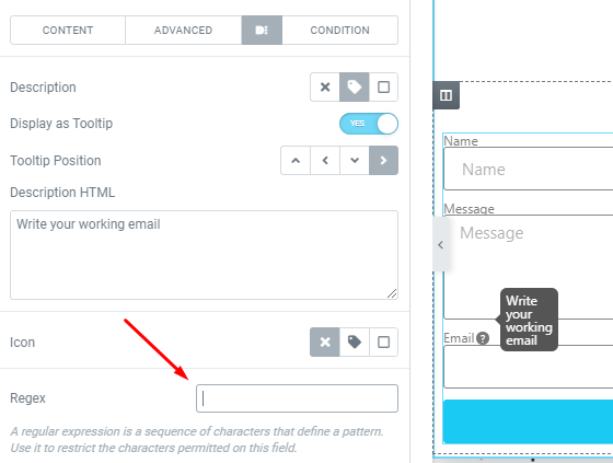 Regex in Elementor Pro Form with Dynamic Content