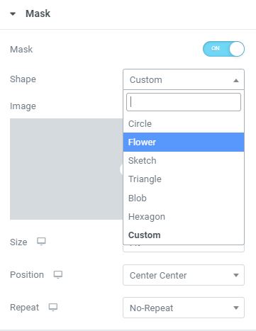 Elementor Mask Option