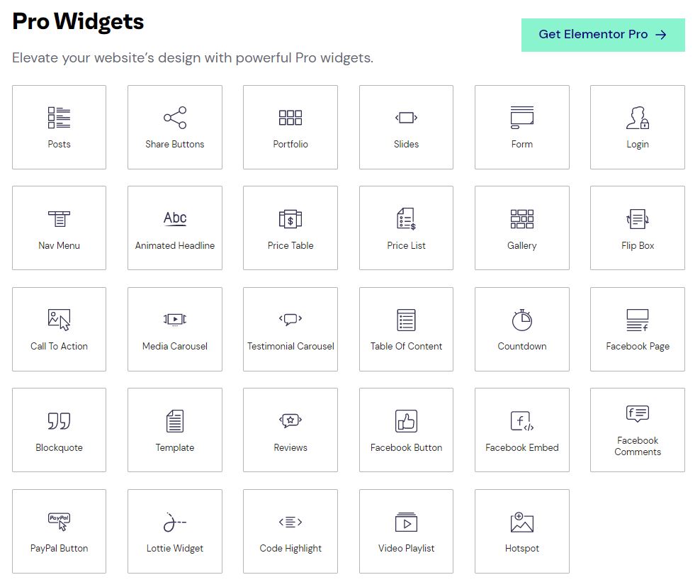 Elementor Pro Widgets