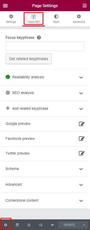 Elementor Pro Yoast SEO Settings