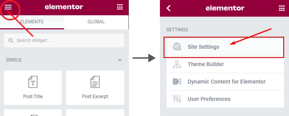 Site Settings in Elementor Pro