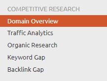 Domain Overview in SEMrush