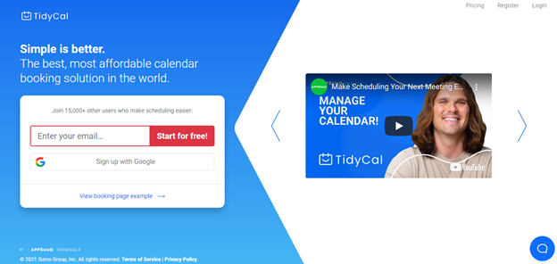 Tidycal Online Calendar Booking Solution