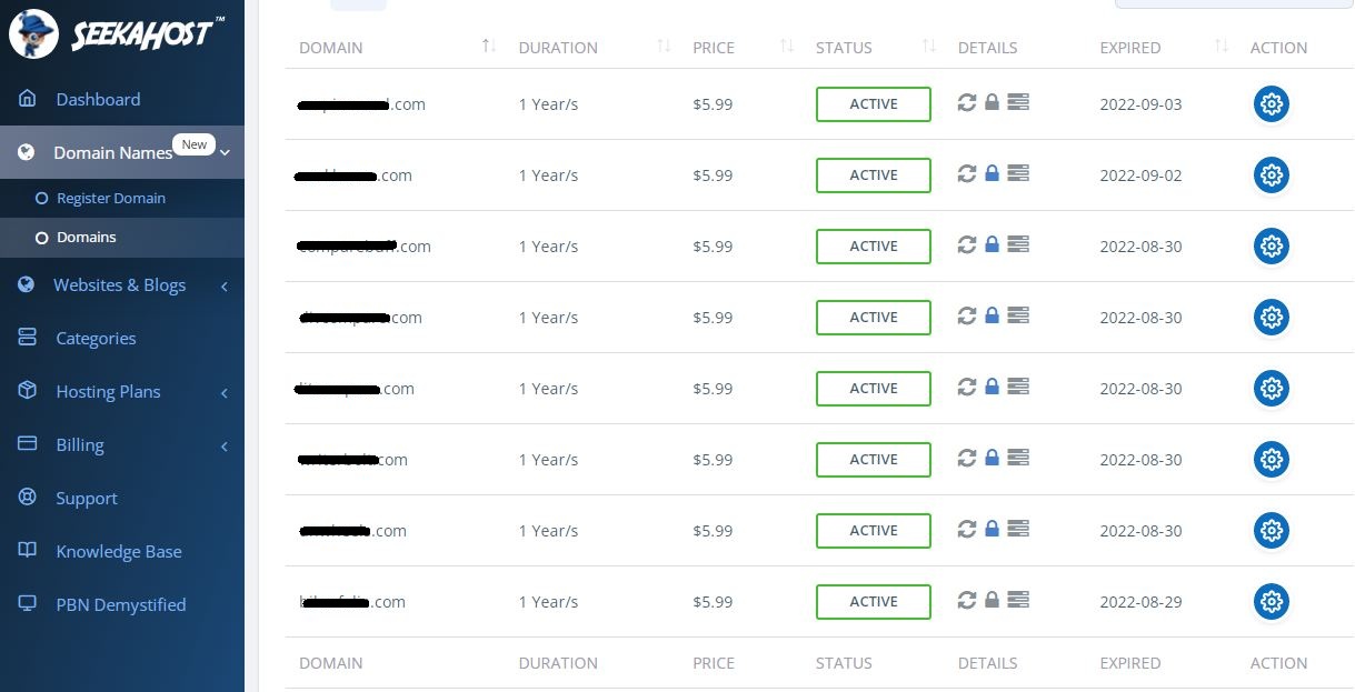 Seekahost Review Domains Manager