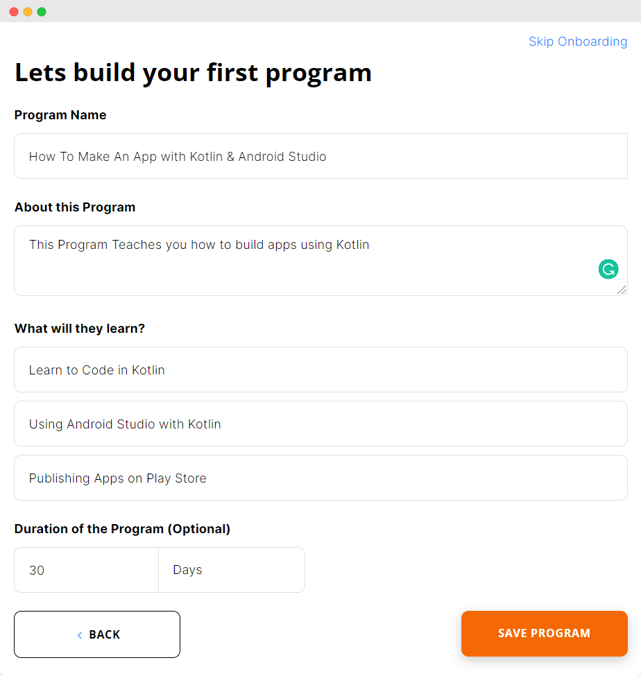 Setting up Program on Mastera.io