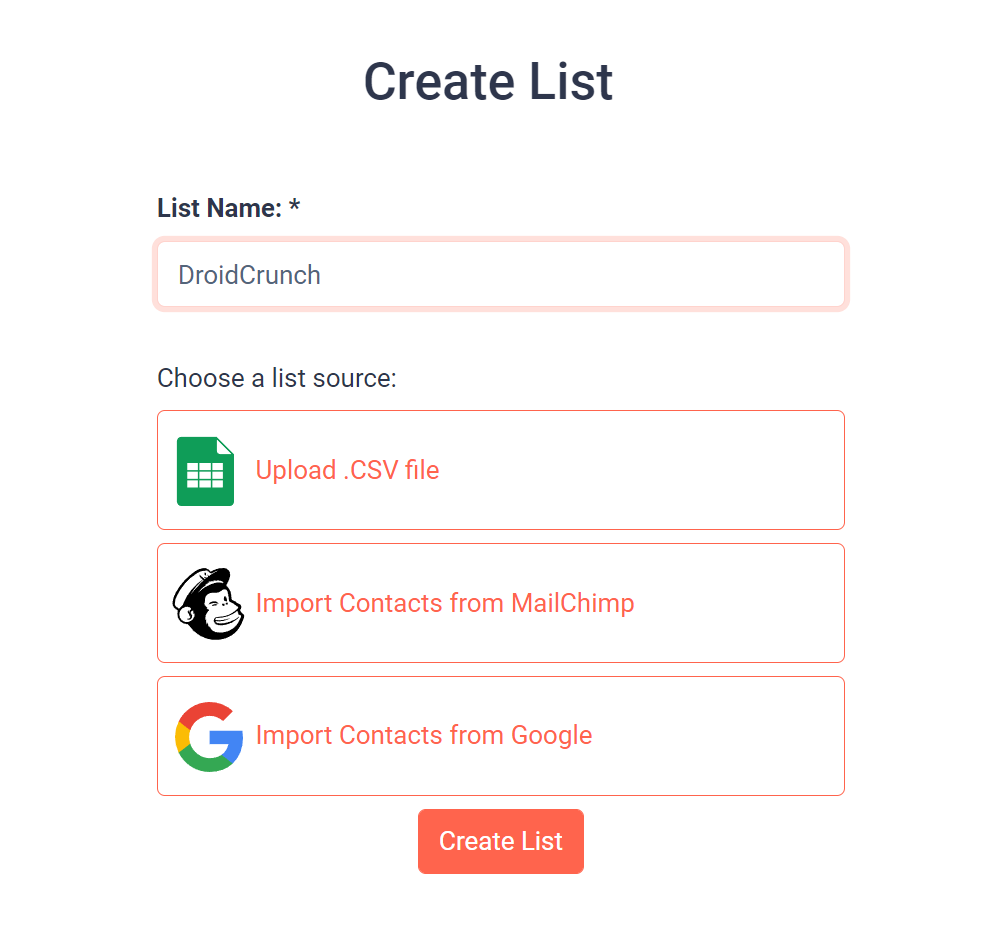 Sendfox Email List Creation