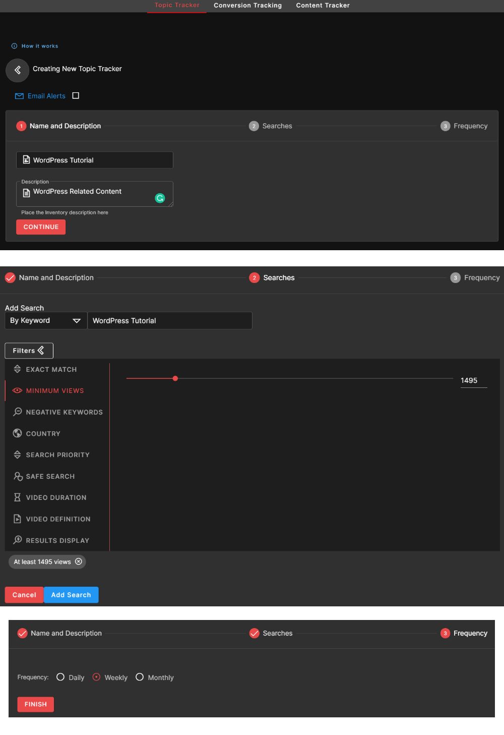 Biteplay Topic Tracker