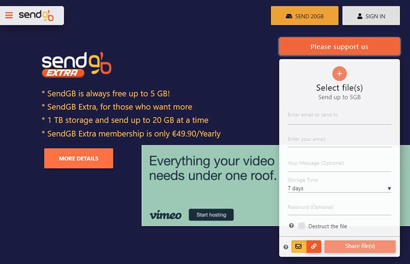 SendGB File Sharing Solution