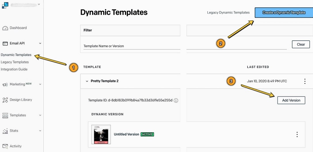 SendGrid dynamic templates