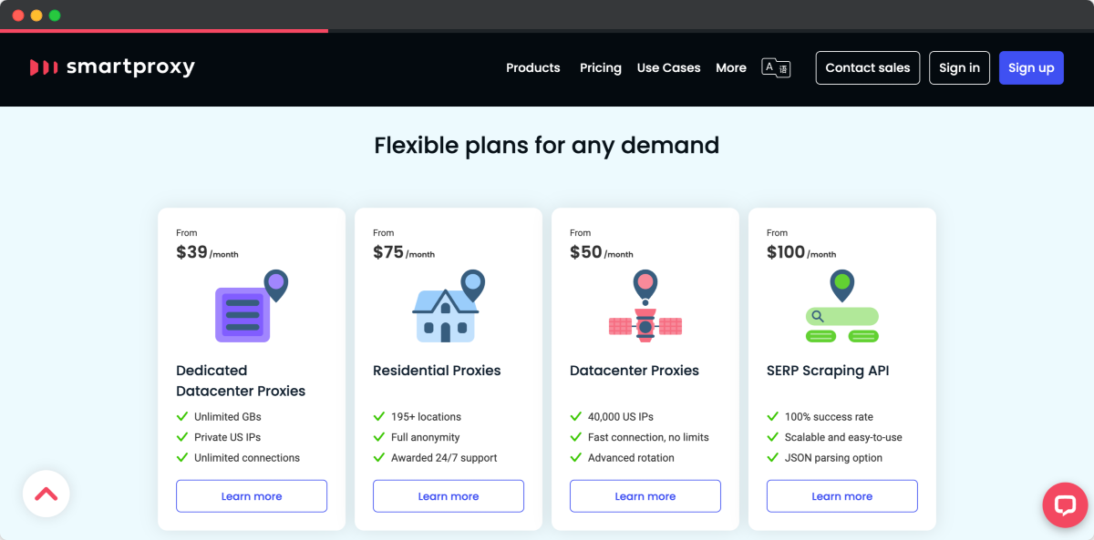 smartproxy brand homepage