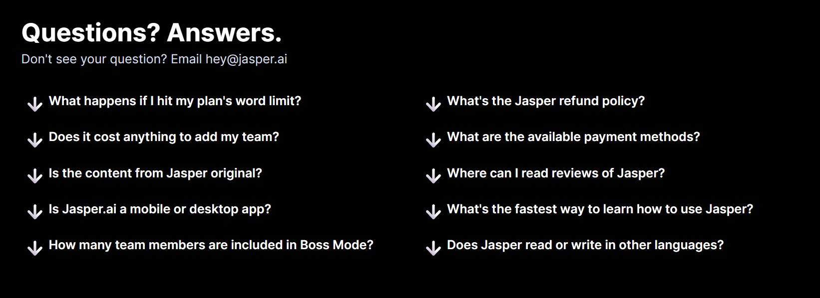 Jasper faqs