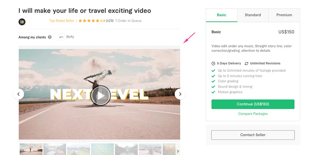 Using Video as a Featured Content on Fiverr Gig