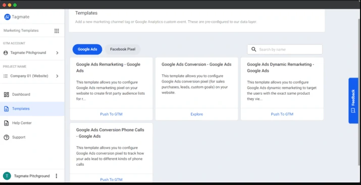 Tagmate Feature Google & Facebook Marketing Pixel