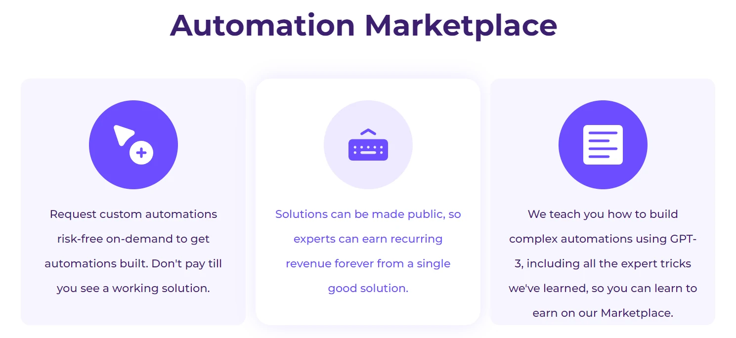 Cheat layer automation marketplace