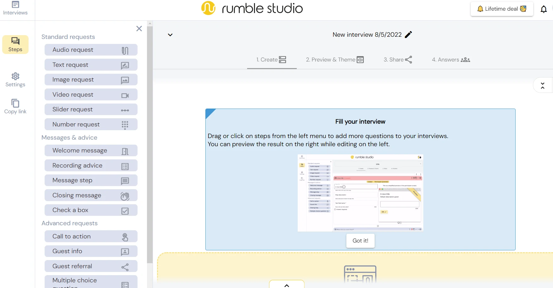 Rumble Studio working