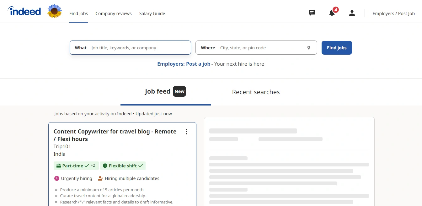 Indeed Job Portal Website