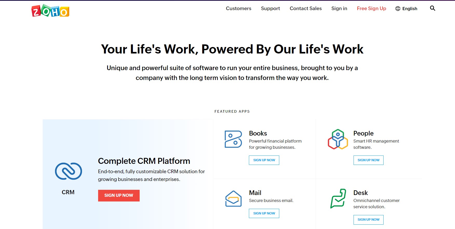 Zoho crm platform