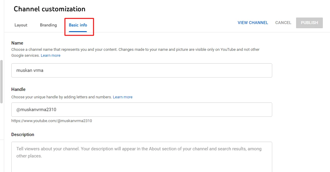 Add Basic Information to your channel to improve discoverability.