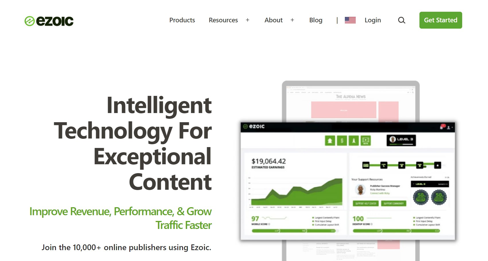 Ezoic monetize web traffic