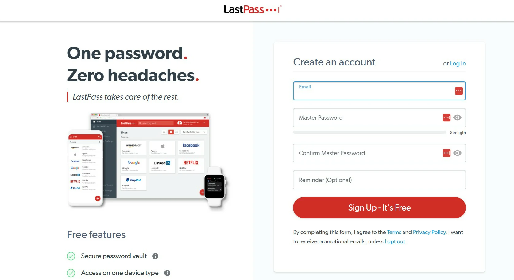 Lastpass sign up