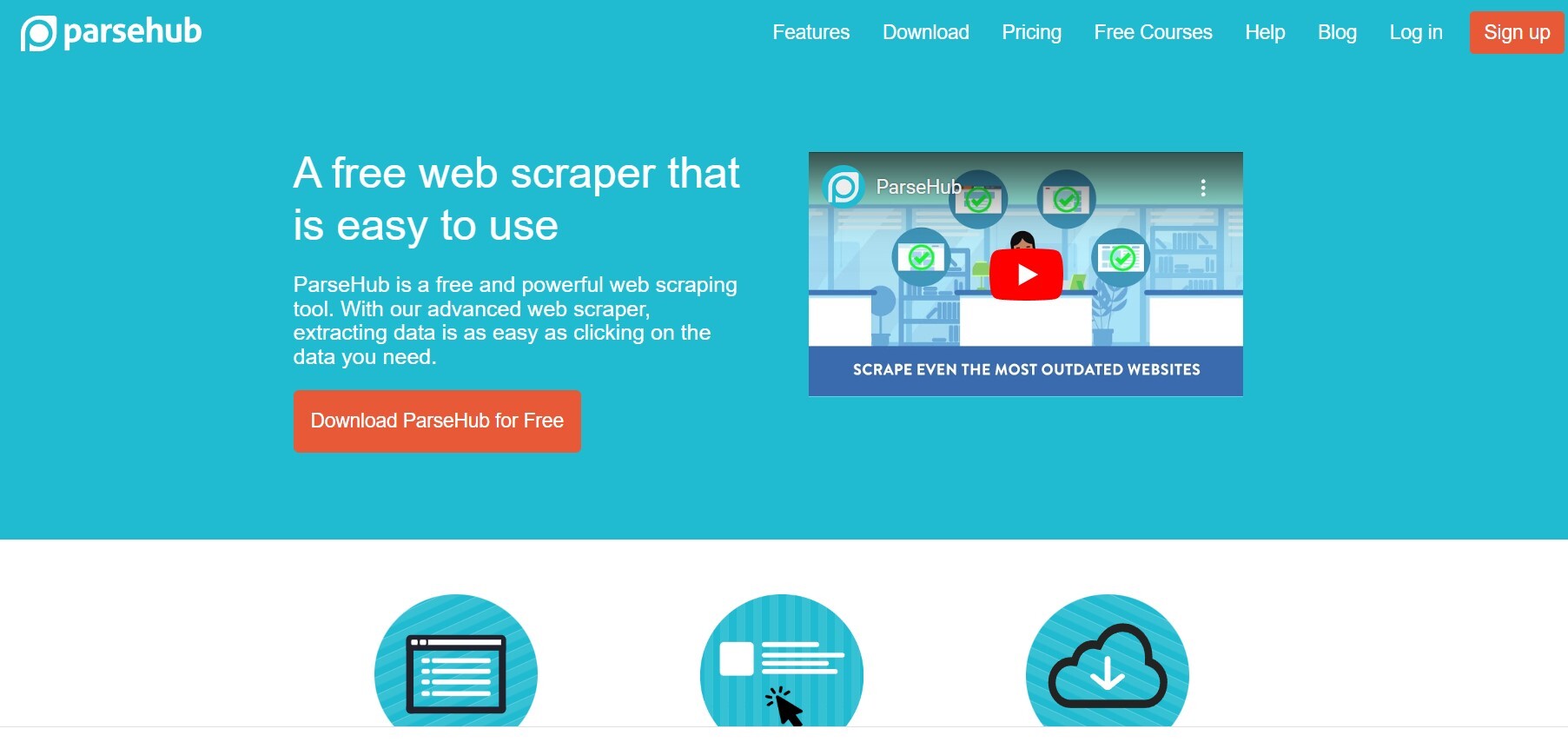 Parsehub web scraping tool