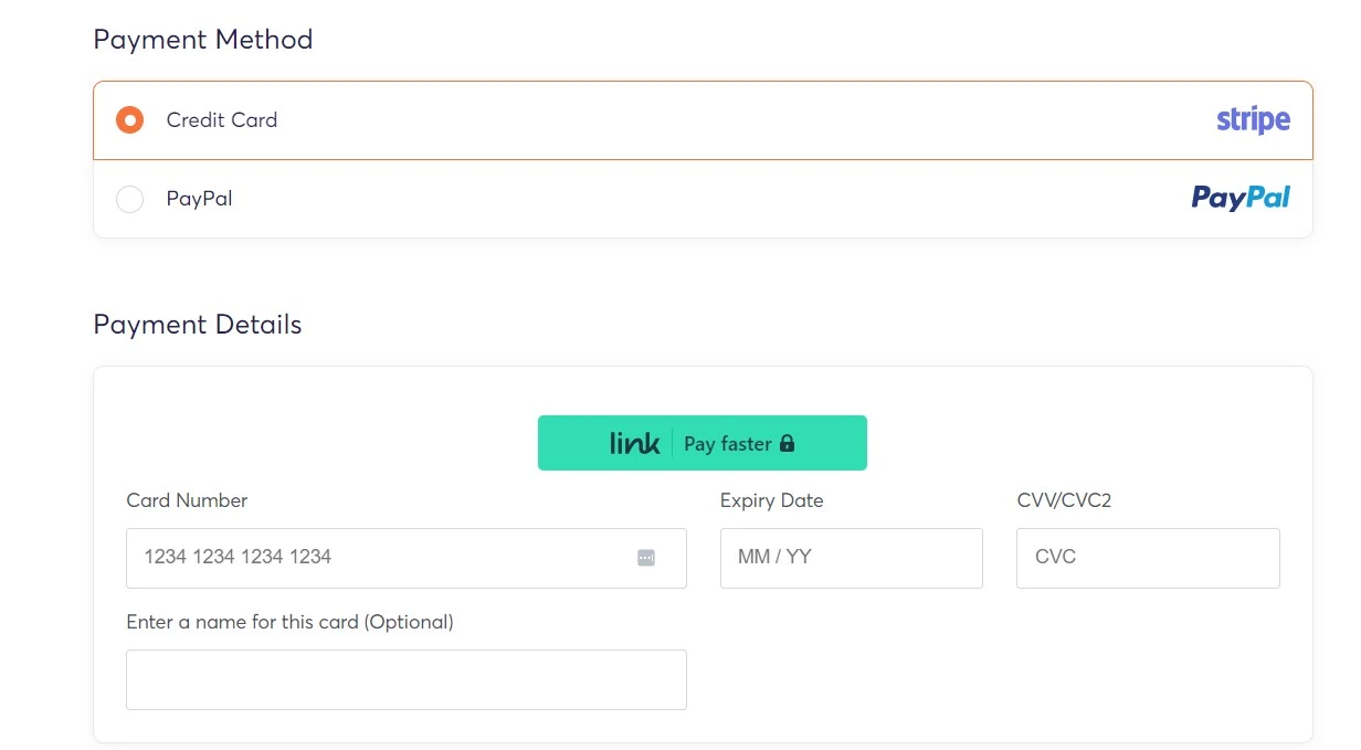 Payment methods and payment details