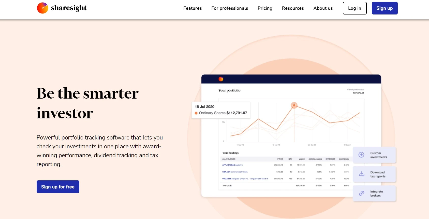 Sharesight portfolio management software