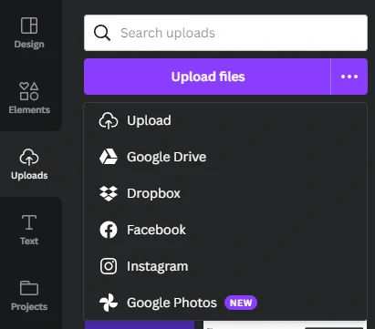 Canva Upload Feature