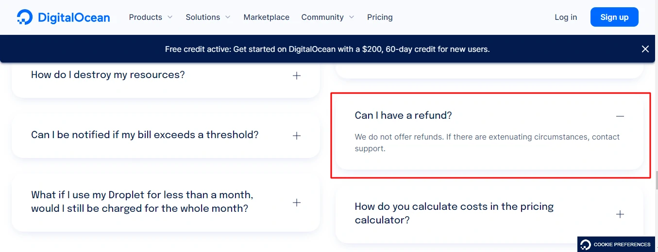 DigitalOcean Refund