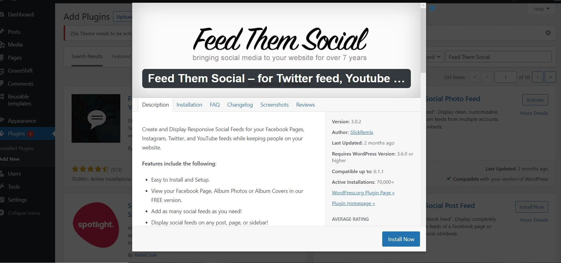 Feed them social instagram plugin for wp