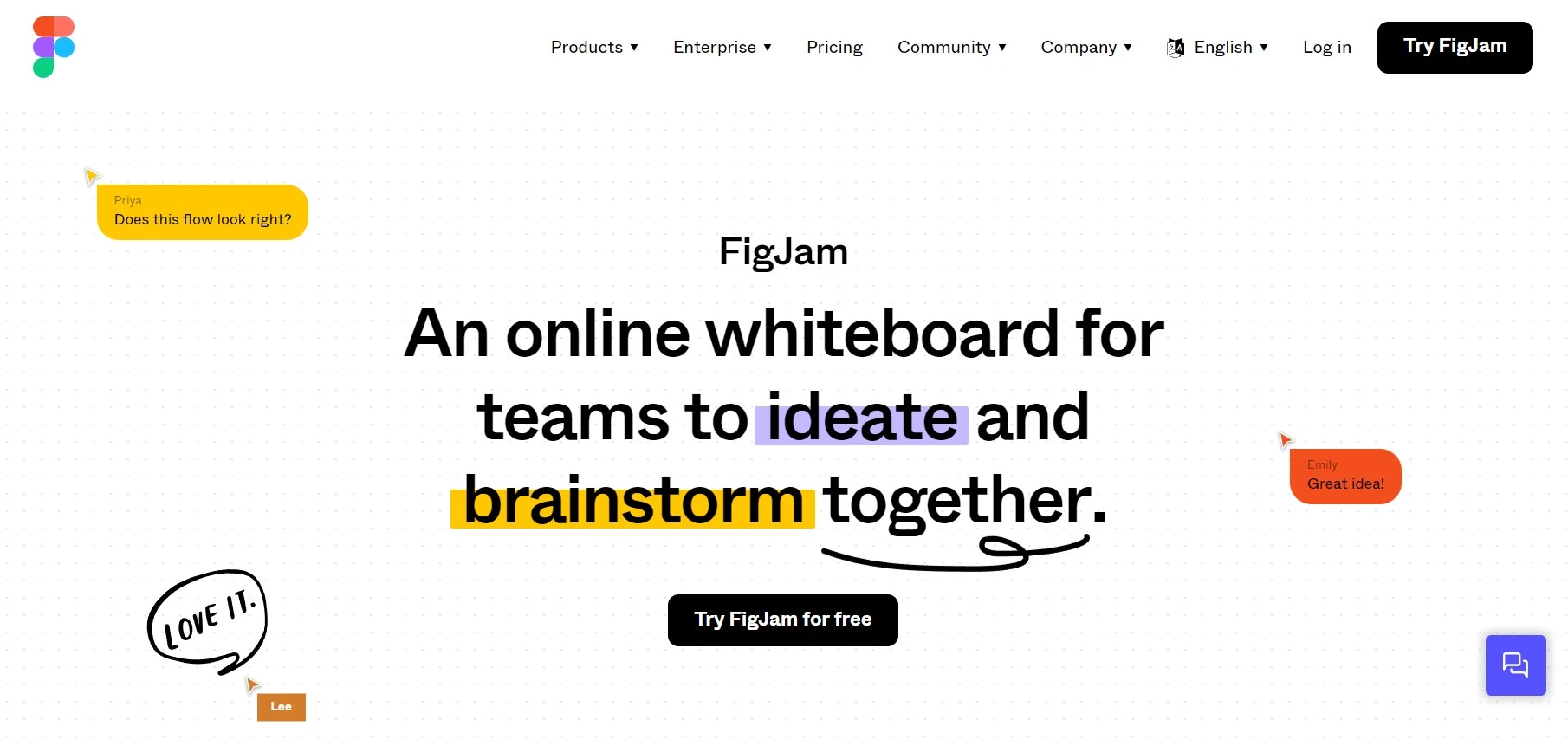 Figjam an online whiteboard