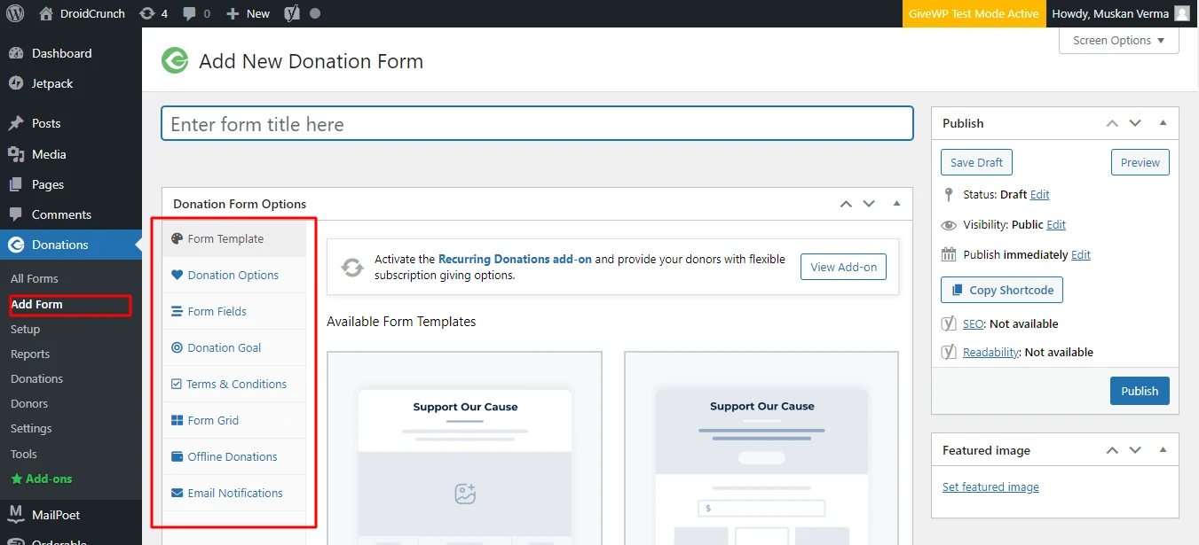 GiveWP Feature Customizable Donation Forms