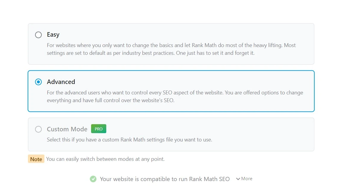 Rank math setup path