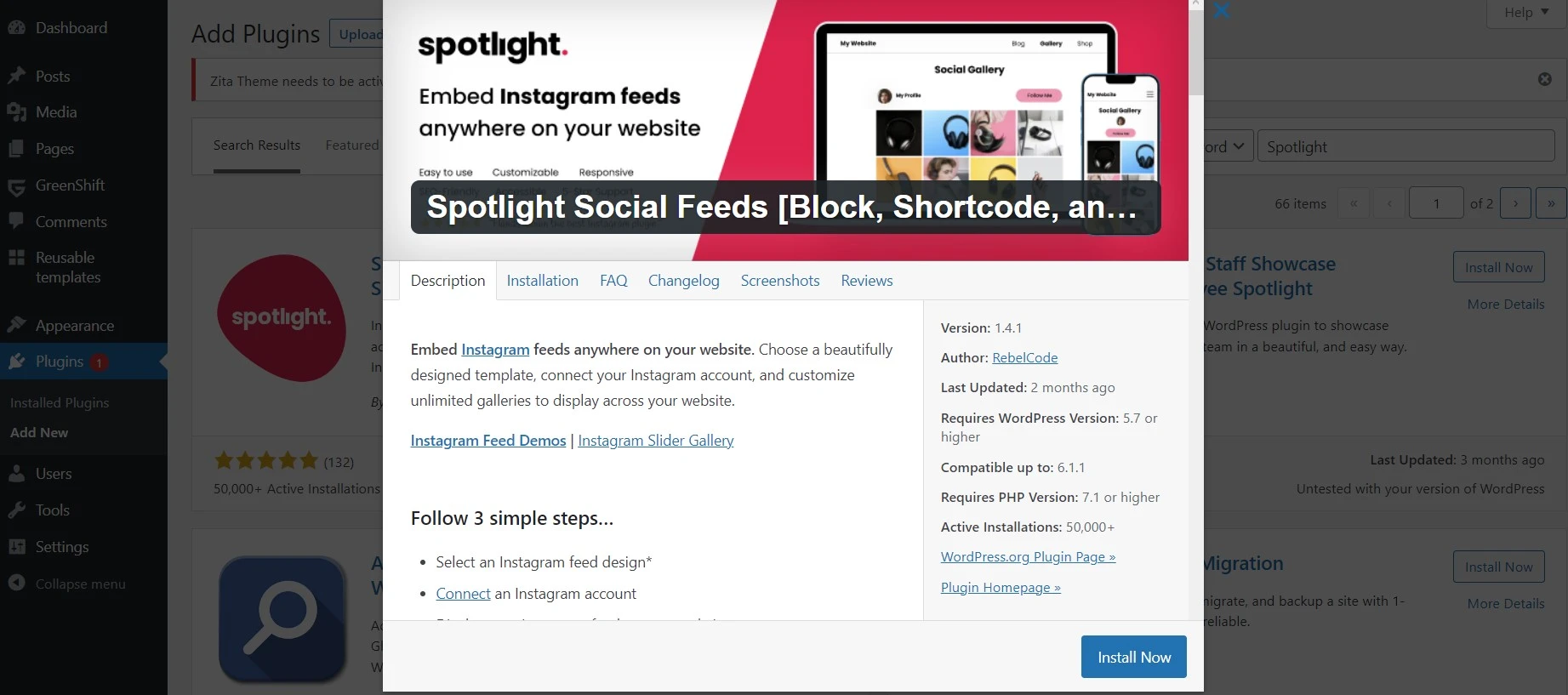 Spotlight wp plugin