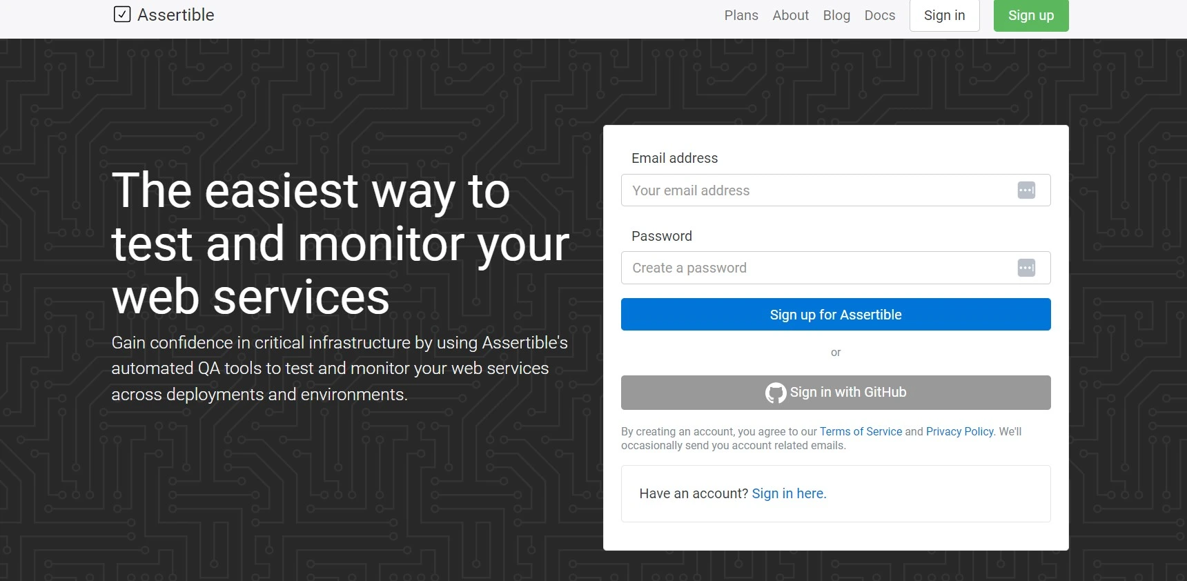 Assertible test and manage your web services