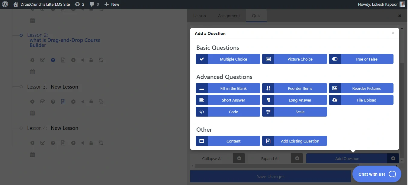 LifterLMS Feature Advanced Questions