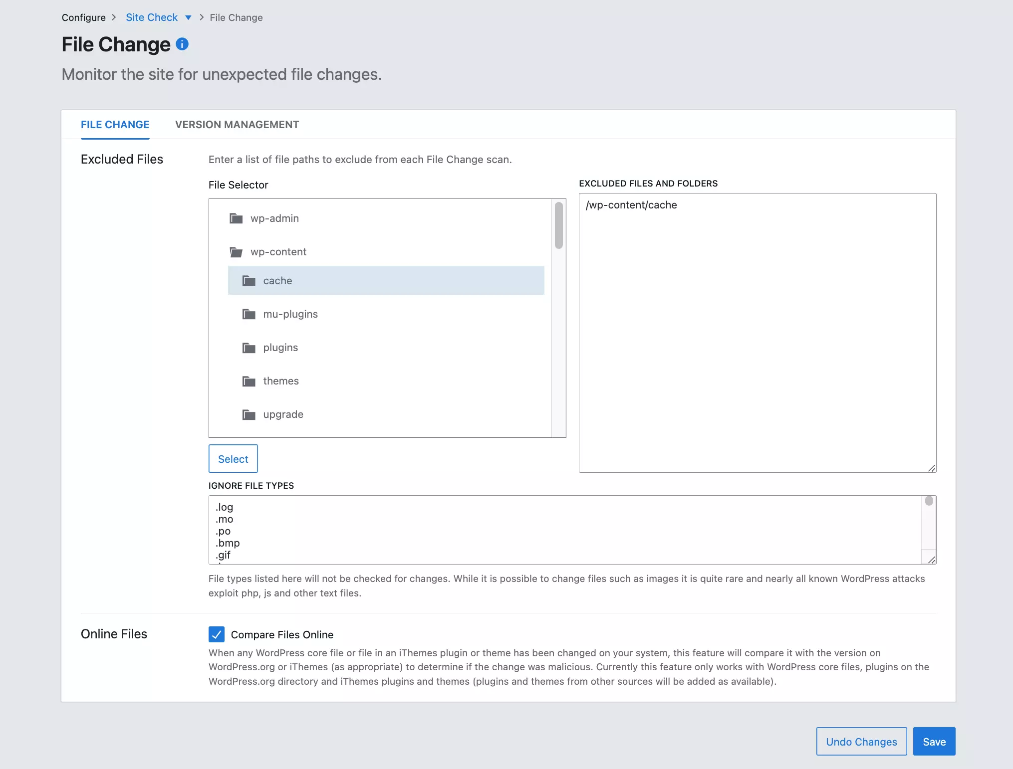 iThemes Security File Change Scanning and Notification