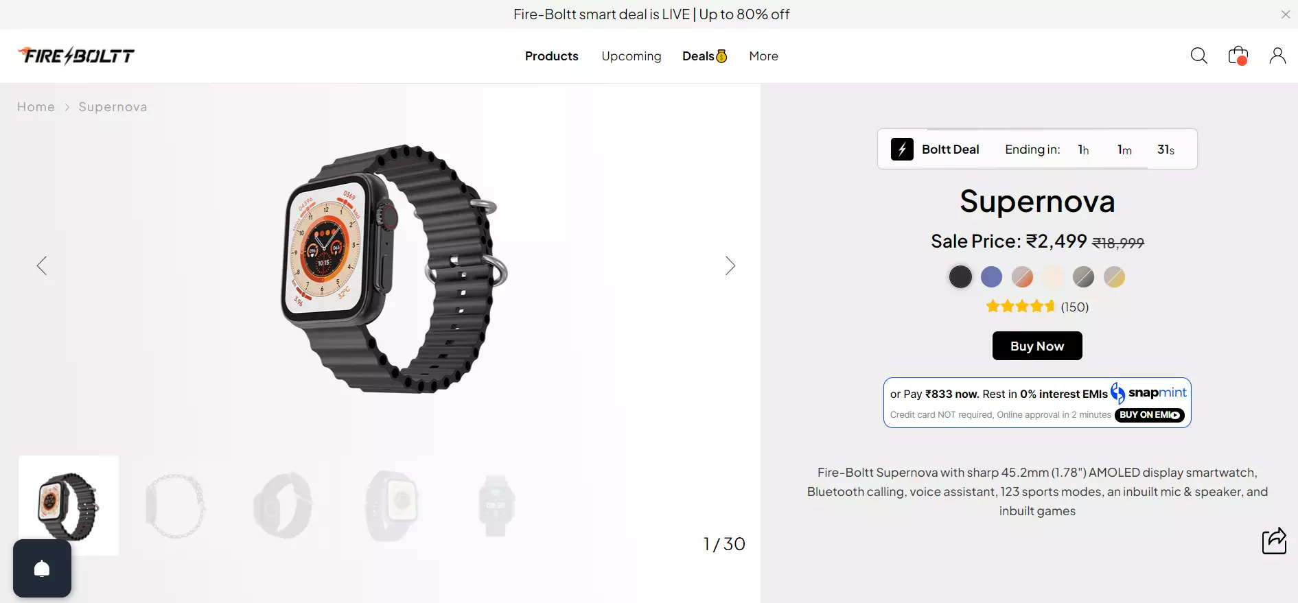 Fire-Boltt Supernova is a best budget friendly watch with all features.